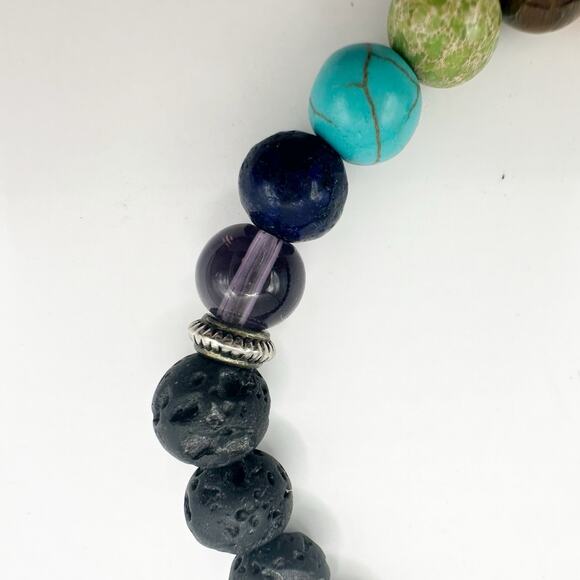 7 Chakra Bracelet Stretch Lava Stone Beads Beaded Boho Inspirational Energy - Picture 2 of 9